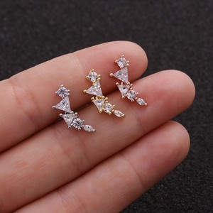 Orecchini <span class=keywords><strong>Piercing</strong></span> in Acciaio Inossidabile <span class=keywords><strong>Argento</strong></span> e Oro Rosa, 3 Colori Misti, per Conch, Helix, Tragus, Daith, 6mm, Regalo di Nozze - Product Image 5