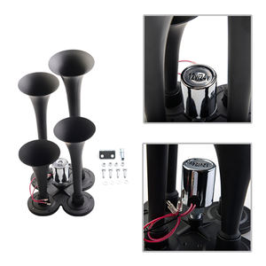 Universel 4 trompettes <span class=keywords><strong>12V</strong></span>/24V 150DB fort Musical Air klaxon haut-parleur Train klaxons Kit Max pour camion voitures SUV bateau <span class=keywords><strong>tracteur</strong></span> - Product Image 4