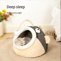 Lit pour chat isolé pour l'hiver, pour chatons, maison pour animaux de compagnie fermée, maison pour chat toutes saisons, accessoires pour animaux de compagnie, lit pour chien