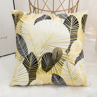 Vente en gros bon marché taie d'oreiller carrée estampée or housse de coussin taie d'oreiller pour la maison hôtel but décoratif fermeture éclair cachée