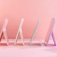 Tragbare quadratische Wandbehang Reise Make-up stehend klappbar Kosmetik Kunststoff Desktop Tisch Schreibtisch Kosmetik Make-up Spiegel