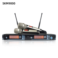 Système de microphone sans fil UHF SKM9000, ensemble de microphones dynamiques portatifs à double canal pour les spectacles sur scène, les DJ, le karaoké, l'église