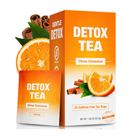 Thé détoxifiant doux saveur agrumes et cannelle sans caféine 25 sachets de thé Poids net 1,85 oz 52,5 g