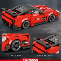 Ensembles de blocs de construction créatifs MOC - Modèle de voiture de sport, jouet de construction à l'échelle 1:36, ensemble d'assemblage éducatif STEM DIY, 413 pièces en ABS