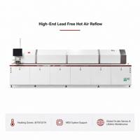 Horno de Reflujo de Aire Caliente sin Plomo de 8/10/12 Zonas para Línea de Montaje LED, Máquina de Soldadura por Reflujo SMT