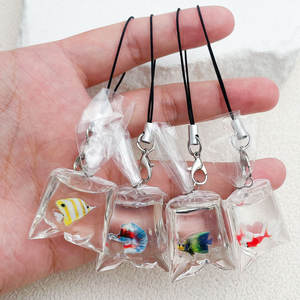 พวงกุญแจขนาดเล็กสำหรับตกแต่งตู้ปลาปลาทองขนาดเล็กน่ารักทำจากเรซินอุปกรณ์ตกแต่งของเล่นรูปสัตว์ - Product Image 4