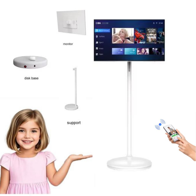 Wholesale 32 Inch Android 13 Portable Mobile Display Screen, Tablet Battery Powered Smart Touch Screen