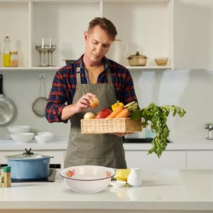 Grand Bol Mélangeur Vintage en Métal <span class=keywords><strong>Porcelaine</strong></span> Émaillée pour Cuisine Pâte à Fruits, Plat de Cuisson Usage Domestique, Vaisselle en Émail pour le Lavage - Product Image 5