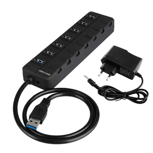 USB3.0 Extenseur haute vitesse à 7 ports Hub d'ordinateur Commutateur indépendant Contrôle de groupe Répartiteur USB 3.0 haute vitesse Stock d'amarrage - Product Image 1