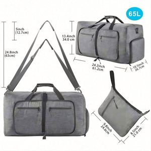 Sac de voyage pliable en polyester grande capacité avec compartiment à chaussures, sac de sport pour hommes et femmes - Product Image 2