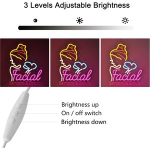 Facial Letreros Neon LED indoor hanging ambient light shop <b>sign</b> wall decoration light entrance indicator light luminous <b>sign</b> - Product Image 3