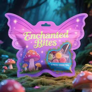 Gravure personnalisée imprimée étanche à l'humidité de qualité alimentaire holographique pochette à fermeture éclair mignon 3.5g 7g Mylar sacs pour gelée - Product Image 6