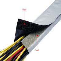 Manchon de protection de câble en PVC auto-adhésif à boucles et crochets, manchon de câble auto-agrippant pour la protection