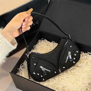 กระเป๋าปักหมุดใต้วงแขนสำหรับผู้หญิงกระเป๋าคาดลำตัวสะพายไหล่สไตล์เท่ๆเรียบง่ายใหม่ฤดูใบไม้ผลิ2025สำหรับผู้หญิงสำหรับงานปาร์ตี้ - Product Image 4