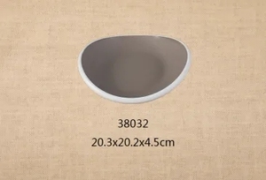 Đĩa melamine không đều hình dạng, đồ sứ, bộ đồ ăn tròn kiểu Tây, khay sáng tạo, bát salad, bát sâu lòng - Product Image 4