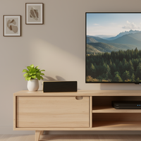 ANTOP Antenne HDTV intérieure à panneau mince à gain élevé, plage de fréquences UHF/VHF, gain de 28 dB, en plastique, montable sur table/mur, longue portée