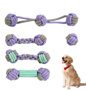 Jouets à mâcher en corde pour chien avec extrémités nouées et balle texturée pour chiens de taille moyenne, durables pour jouer en intérieur, design uni - Product Image 5