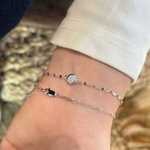 Dylam Simplicity Design High Jewelry 925 Silver Tarnish Free Solitaire D VVS1 Moissanite Stone Pendant Link Chain <b>Bracelets</b> - Product Image 4