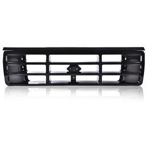Parrilla Delantera Compatible con Bronco 1992-1996/<span class=keywords><strong>Ford</strong></span> F150 <span class=keywords><strong>F250</strong></span> F350 1992-1997, Cromado Platino con Emblema, Repuesto para Camioneta - Product Image 1