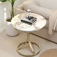 Table basse multifonctionnelle de style nordique moderne et luxueux, avec structure en métal et plateau en pierre artificielle, pour petit mobilier de maison, livraison le jour même
