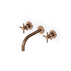 Zucchetti doppio manico miscelatore rubinetto contemporanea 3 fori acqua calda e fredda spazzolata finitura per uso scolastico e ospedaliero - Product Image 5