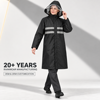 Manteau de pluie long noir réfléchissant, imperméable, coupe-vent, durable, avec visière transparente et capuche, pour moto, cyclisme, trajets quotidiens, activités de plein air, personnalisé pour adulte