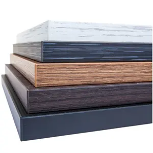 Serbuk kayu tekstur tertempel konter atas PVC T molding profil plastik pengikat tepi