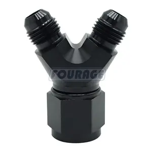 Fourage alluminio 3 modi Splitter femmina un ingresso a un maschio svasatura uscita olio linea del carburante Y blocco tubo di raccordo connettore di raccordo - Product Image 4