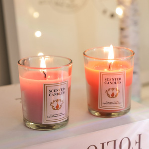 Scented Candles Soy Wax Glass Jar Candle Home Decoration Fragrance Candle Aromatherapy Use Cylinder Shape - Product Image 1