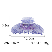 CANYUAN Acétate "Hello" Pince à cheveux strass pour femmes Lettres personnalisées avec diamant Accessoires de cheveux Embrayages à cheveux en marbre