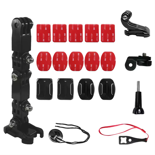 Helmet Mount Kit with J Hook Buckle Screw Wrench Thumb Konb Screw for Gopro Action Camera Motorcycle Helmet Chin Strap Mount