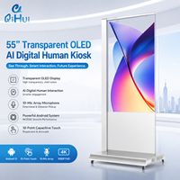 Kiosco Interactivo Digital con IA y Pantalla OLED Transparente de 55 Pulgadas para Hoteles, Museos y Comercios