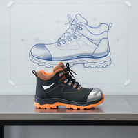 Chaussures de Sécurité Professionnelles Noires en Cuir Antidérapantes et Imperméables, avec Coque en Acier pour Hommes