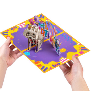 Pop up <span class=keywords><strong>carte</strong></span> d'anniversaire 3D fait à la main <span class=keywords><strong>joyeux</strong></span> anniversaire impression personnalisée <span class=keywords><strong>carte</strong></span> de voeux série de chien de compagnie pour enfants fils fille <span class=keywords><strong>amoureux</strong></span> - Product Image 4