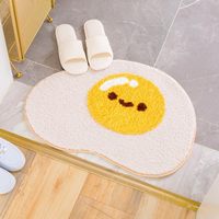 Tapis de bain matelassé mignon antidérapant, doux, super absorbant, en toile pelucheuse, 45x65cm