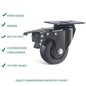 Hot Sale 2/3/4/5/6 Zoll Deckplatte Doppel kugellager Industrie rollen Ausrüstung Plattform Duty Trolley PU Lenkräder - Product Image 5