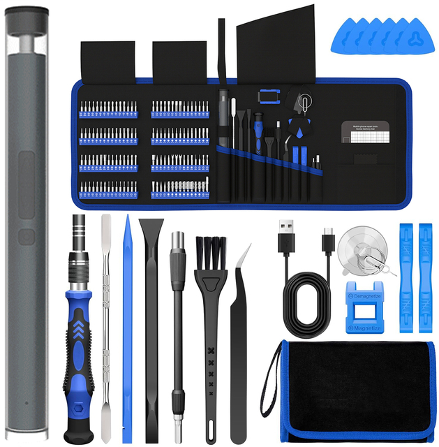 144-in-1 Electric Precision Screwdriver Set Magnetic Bits Brushless Motor 0.35N.M Torque USB Rechargeable Repair Kit Phone