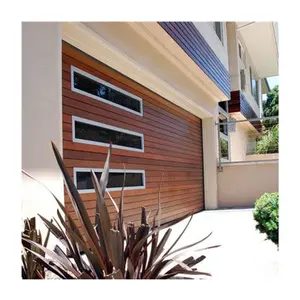 Wood Slats Design Modern House Sectional Automatic Electric Remote Control Garage Door For Homes