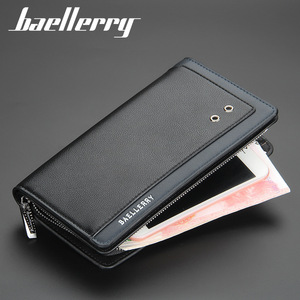 Baellerry Men's <b>Long</b> Wallet PU Leather Large Capacity Clutch <b>Bag</b> With Zipper Everyday Use - Product Image 3