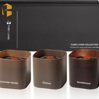 Großhandel benutzer definierte quadratische Form matt weiß schwarz ätherisches Öl Soja Wachs Duft kerzen Set mit Geschenk box für Weihnachten