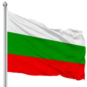 Factory Direct Sales 100% Polyester Custom Printing Flag Outdoor Hanging White Green Red Republic of Bulgaria Flag