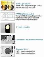 Équipement ophtalmique de qualité supérieure en Chine, biomicroscope optique, 5 niveaux de grossissement, lampe à fente LED LS-4