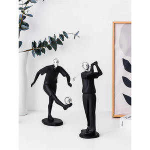 Petites figurines décoratives en forme d'homme noir, 4 pièces, accessoires de bureau minimalistes, tendance de la mode, décoration de bureau et de maison, cadeau - Product Image 5