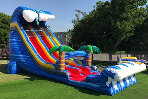 Toboggan gonflable géant commercial d'extérieur en PVC écologique personnalisable pour adultes <span class=keywords><strong>avec</strong></span> piscine pour jardin - Product Image 4