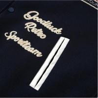Vestes de baseball et de basketball rétro bleu marine pas chères pour hommes, style universitaire, avec patchwork et lettres brodées, légères