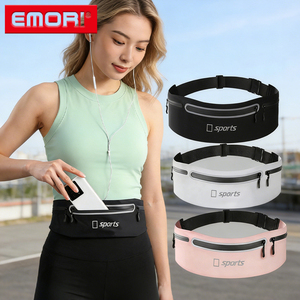 กระเป๋าคาดเอววิ่งแบบไร้สัมผัสสำหรับกิจกรรมกลางแจ้ง กันน้ำ ผลิตจากผ้าไลคร่า ดีไซน์เพรียวบาง สะท้อนแสง เหมาะสำหรับวิ่งมาราธอน - Product Image 6