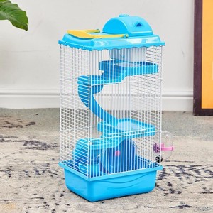 Vendita diretta in fabbrica nuova gabbia per criceto a tre piani piccolo castello lato casa principale copertura in plastica solido eco-friendly criceto Villa - Product Image 1