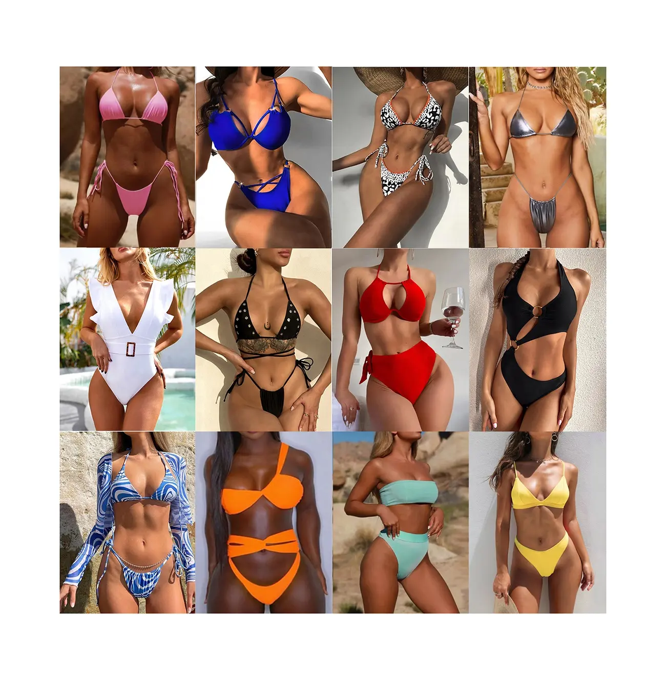 2023 Wholesale Custom Designer Sexy Triangle Letter Print Swimsuits Luxury Bikini Set Bathing Suits Brands Woman Swimwear