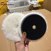 Tampon de polissage professionnel Chichuang en laine d'agneau souple simple face 125 mm, filetage M14 pour meuleuse d'angle, finition miroir