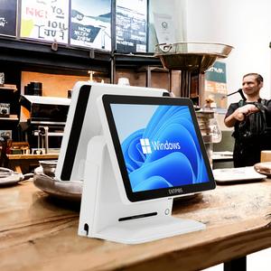 Màn hình kép 15 inch thức ăn nhanh <span class=keywords><strong>POS</strong></span> Tiền mặt đăng ký cảm ứng duy nhất Beauty Salon Hệ thống 120 Wát dịch vụ điện giá rẻ <span class=keywords><strong>POS</strong></span> thiết bị - Product Image 3